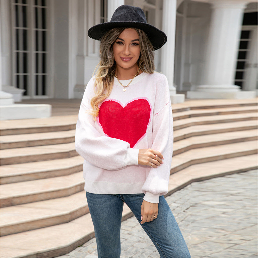 Damen Sweatshirt mit Herzdesign Drune