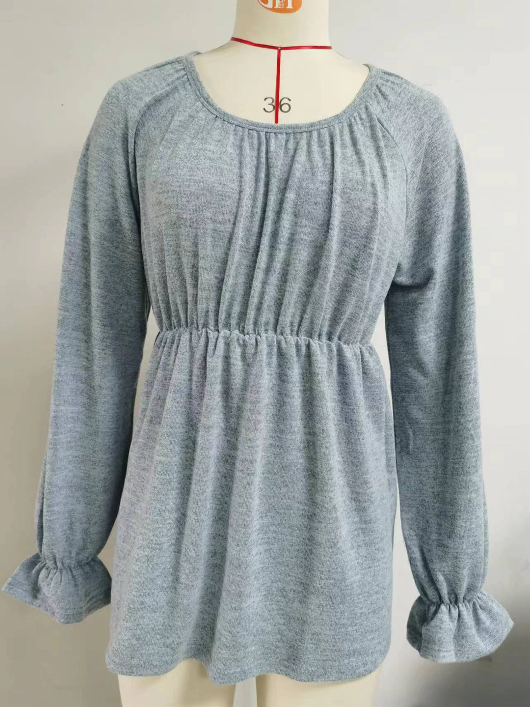 Damen lässiges Blusenshirt mit Raffung Drune