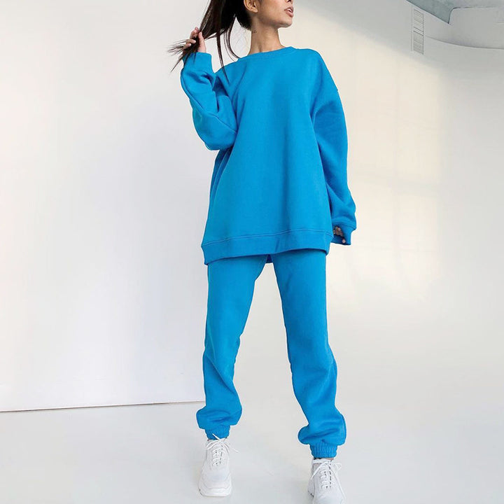 Damen lässiges und bequemes Oversized-Fleece-Set Drune
