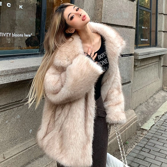 Damen Oversized Plüschjacke Drune