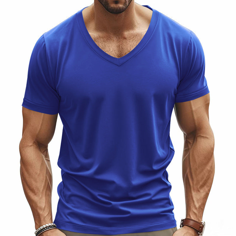 Herren nan V-Ausschnitt Funktionsshirt aus leichtem Interlock mit figurnahem Schnitt Drune