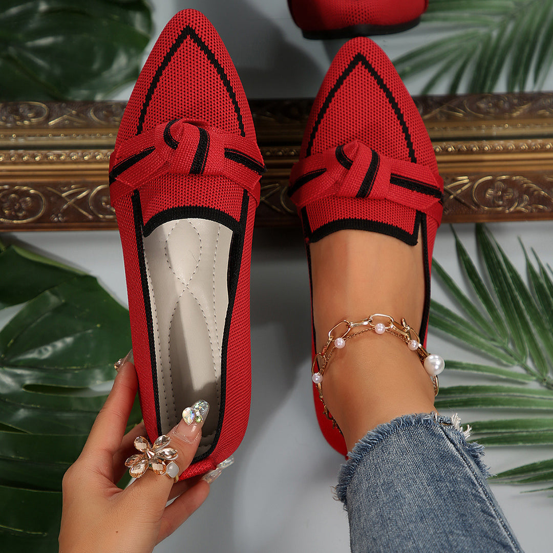 Damen Slip-On Mokassins mit elegantem Knoten-Detail Drune