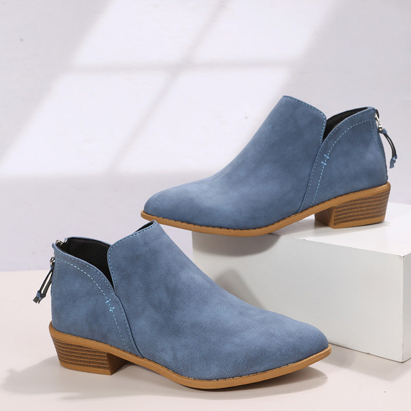 Damen Ankle Boots mit elegantem Reißverschluss und komfortablem Blockabsatz Drune