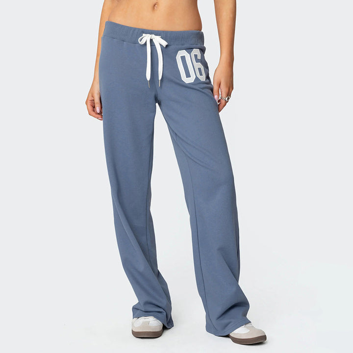 Damen lässige Sweatpants mit elastischem Bund und seitlichen Taschen Drune