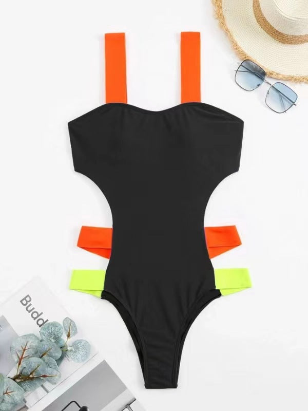 Damen Sportlicher Cut-Out Einteiler Badeanzug Drune