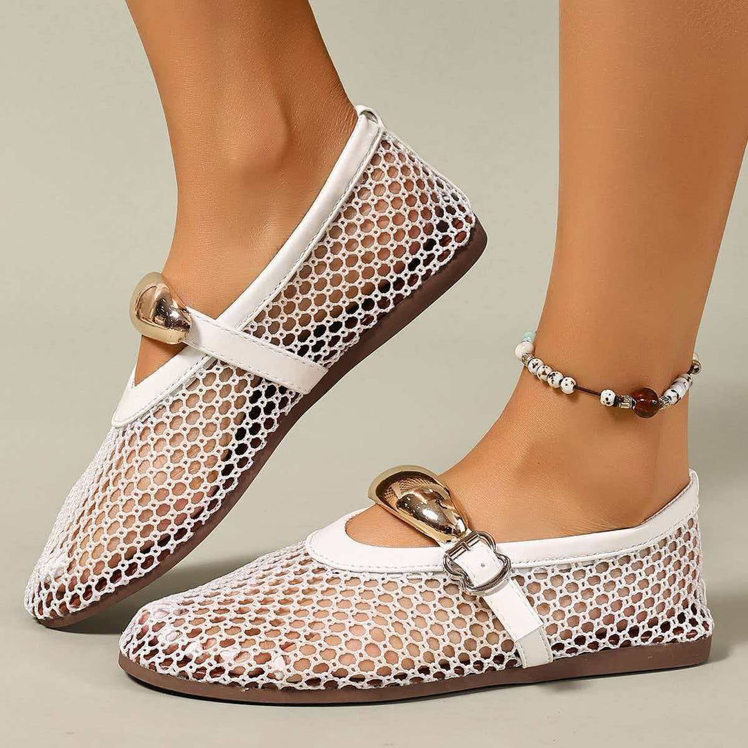 Damen stilvolle Netzschuhe mit modischem Riemen Drune