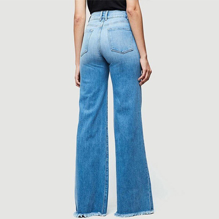 Damen Hoch geschnittene Schlagjeans im Vintage-Look Drune