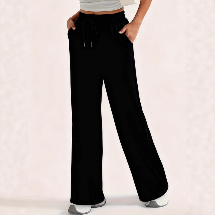Damen lockere Sweatpants mit seitlichen Taschen und elastischem Bund Drune