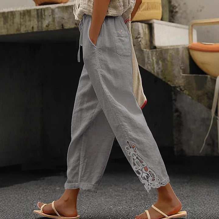 Damen Freizeithose mit aufwendigen Stickereien Drune