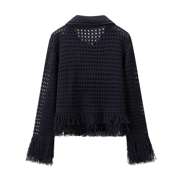 Damen Midirock mit fransiertem Saum und strukturiertem Design Drune