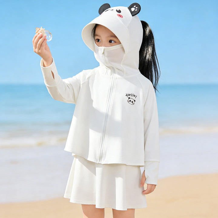 Mädchen multifunktionale Sonnenschutzjacke mit Kapuze Drune