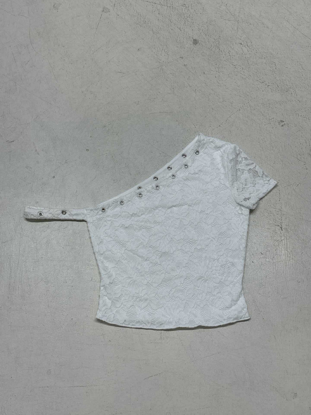 Damen elegantes Oberteil aus zarter Spitze mit kurzem Ärmel und aufregendem Design Drune