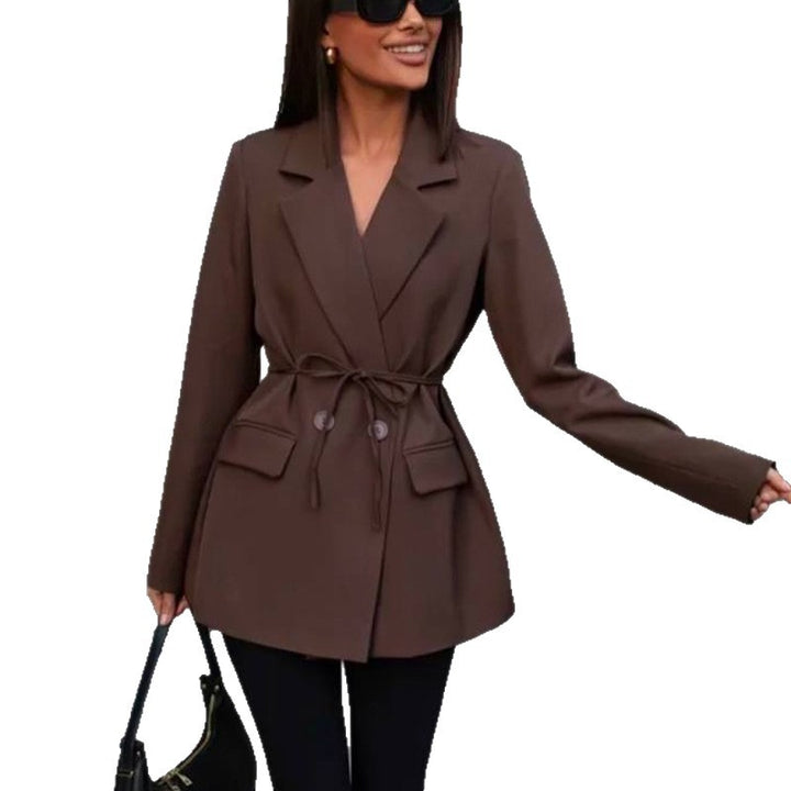 Damen modischer Blazer mit taillierbarem Gürtel Drune