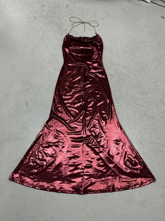 Damen Abendkleid mit schimmerndem Satin und elegantem Schlitz Drune