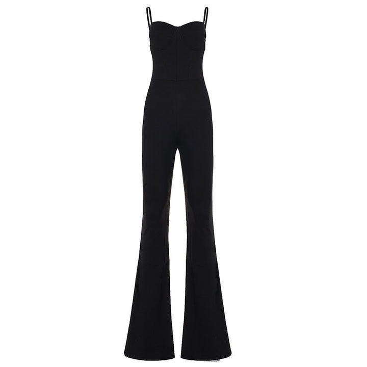 Damen eleganter Jumpsuit mit raffiniertem Schnitt und weitem Bein Drune