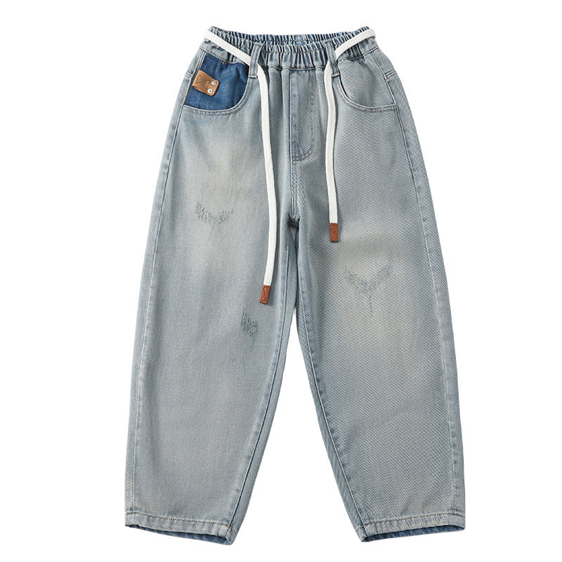 Herren weite Jeans mit modernem Schnitt und kreativen Details Drune