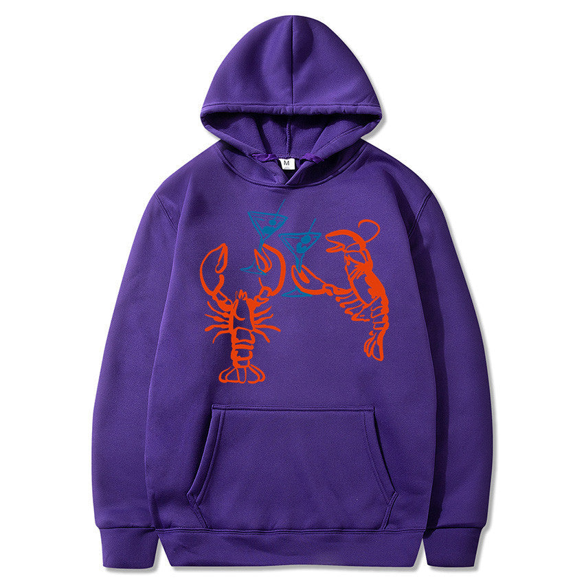 Damen Kapuzenpullover mit rauflustigem Hummer-Motiv Drune