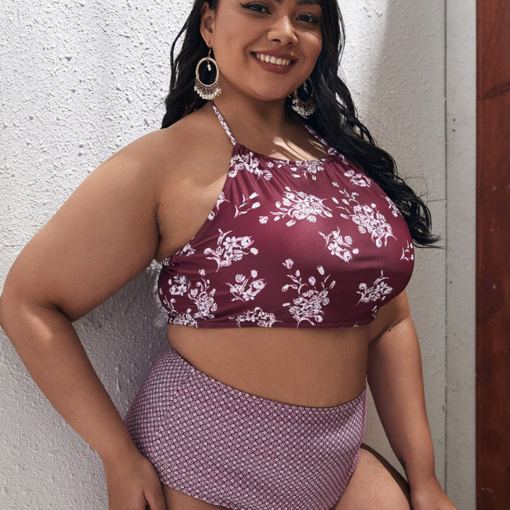 Damen Hochgeschnittener Bikini mit modischem Cropped-Oberteil Drune
