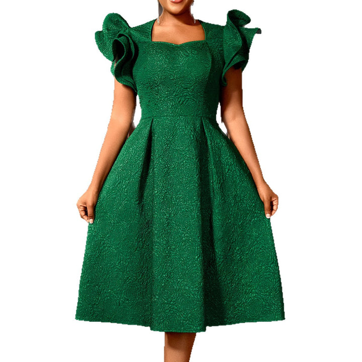 Damen Elegantes Cocktailkleid mit voluminösen Rüschensäumen Drune