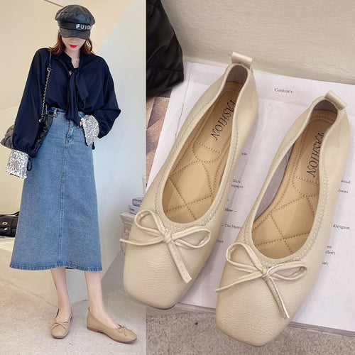Damen Ballerinas mit elegantem Schleifen-Detail und hochwertigem Leder Drune