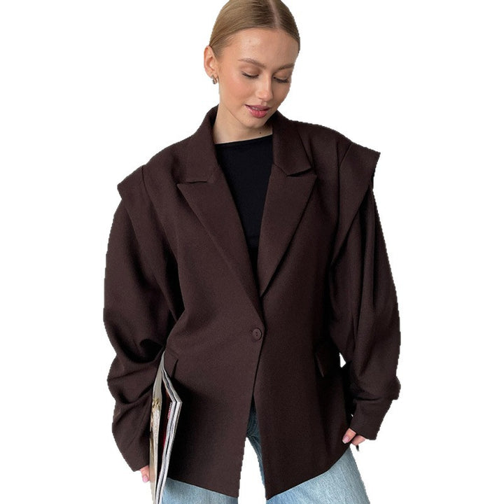 Damen eleganter Oversized-Blazer mit Gürteldetail Drune