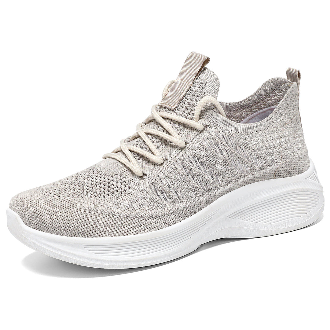 Damen nan ergonomischer Strick-Comfort-Sneaker mit gezielter Belüftung, elastischem Schlupfschaft und stoßabsorbierender Keilsohle Drune