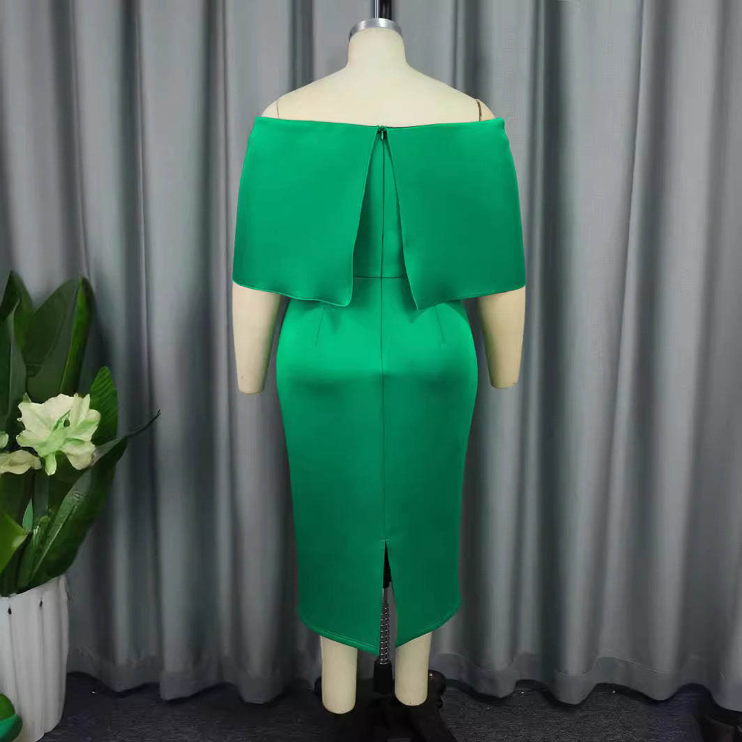 Damen Elegantes Midi-Kleid mit übergroßem Schleifen-Detail Drune