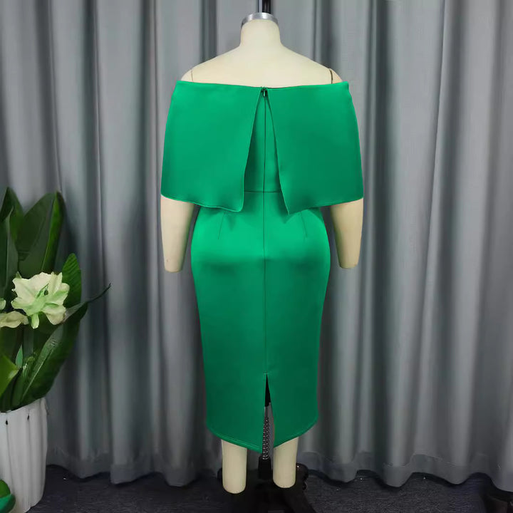 Damen Elegantes Midi-Kleid mit übergroßem Schleifen-Detail Drune