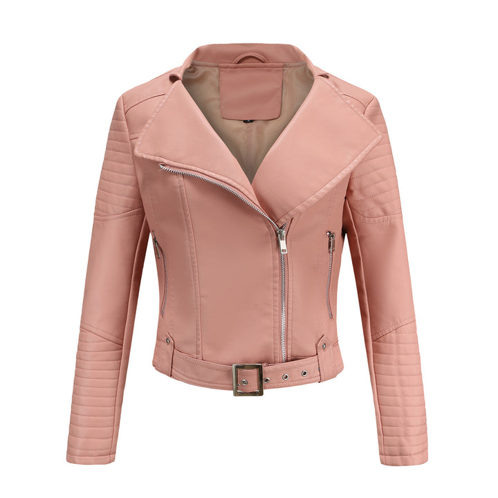 Damen modische Bikerjacke mit stylischem Steppmuster und attraktiven Reißverschlussdetails Drune