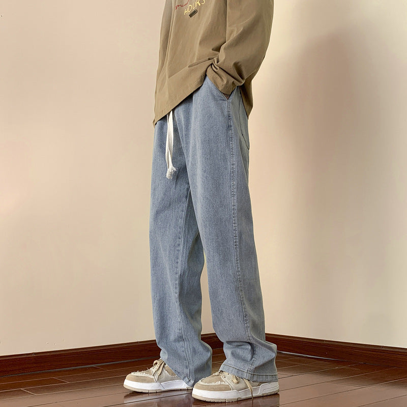 Herren lässige Denim-Hose mit bequemem Schnitt und elastischem Bund Drune