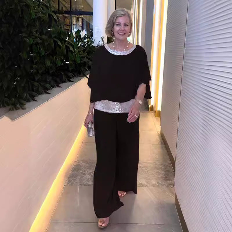 Damen eleganter Jumpsuit mit geschmeidigem Schnitt und funkelndem Taillengürtel Drune