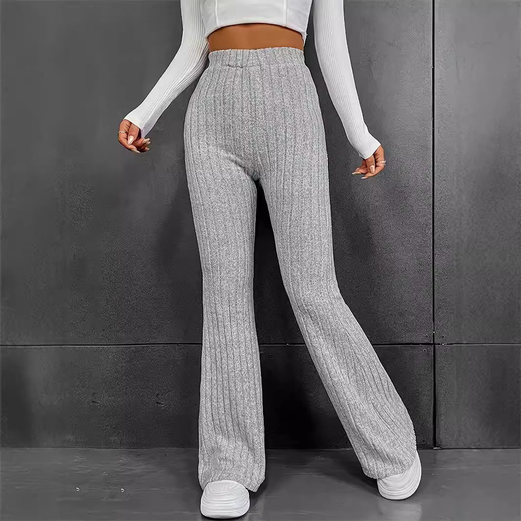 Damen Weiche Ripp-Hose mit hohem Bund Drune