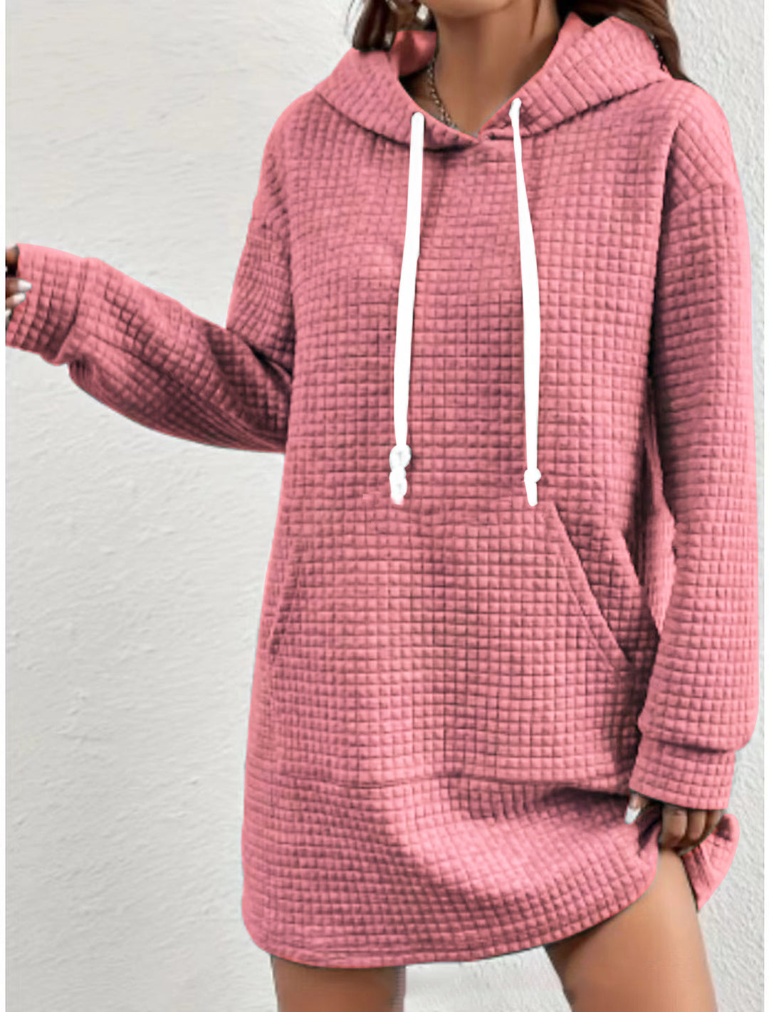 Damen Kapuzenkleid mit Übergröße und strukturierter Oberfläche Drune