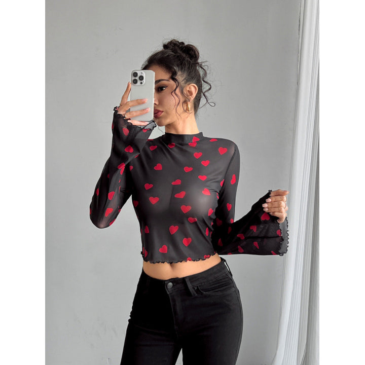 Damen modisches Langarm-Top mit weit geschnittenen Ärmeln und edlem Paisley-Muster Drune