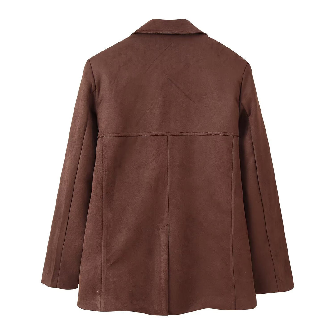 Damen elegante Wildlederblazerjacke Drune