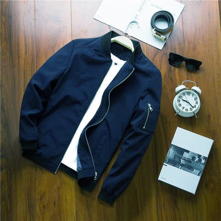 Herren moderne Bomberjacke mit praktischen Taschen und elastischen Bündchen Drune