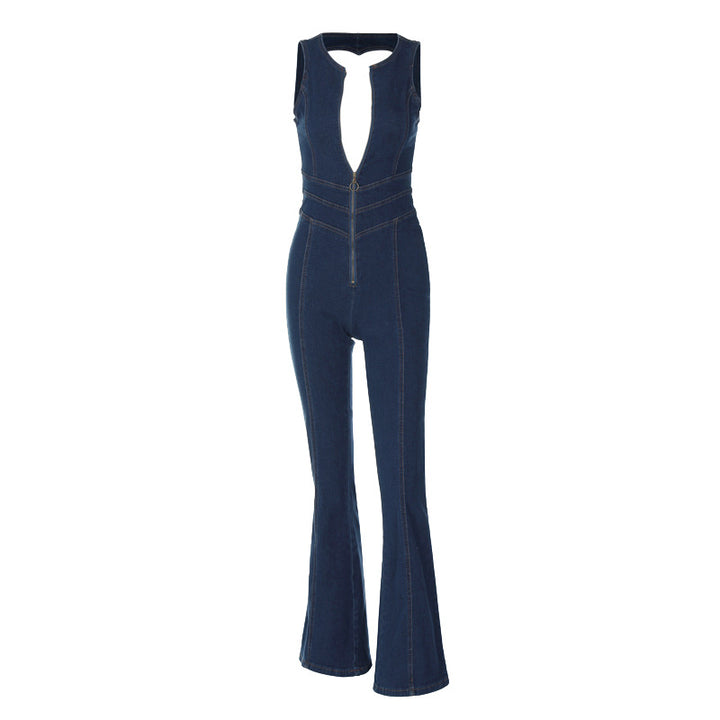 Damen Overall mit raffiniertem Ausschnitt und Schlaghose Drune