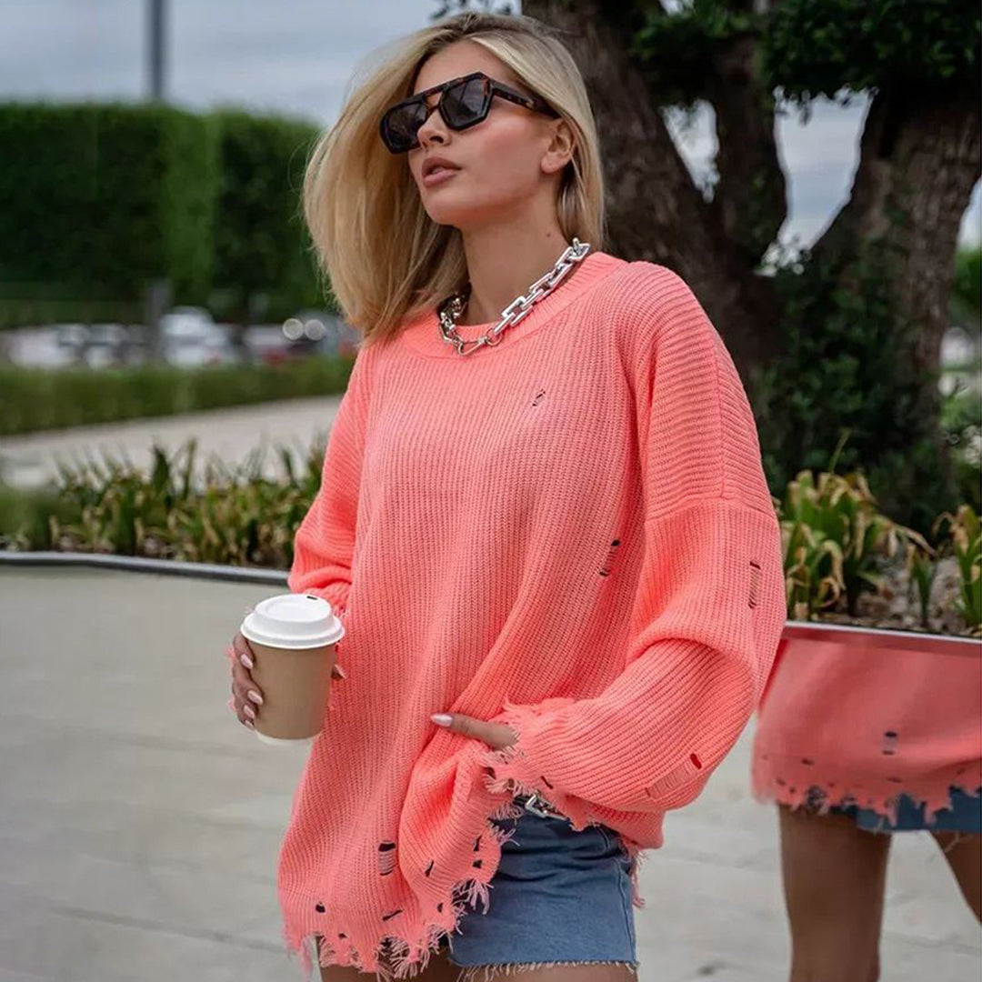 Damen Oversized Strickpullover Drune