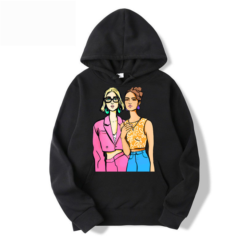 Damen Hoodieset mit künstlerischem Print und bequemen Jogginghose Drune