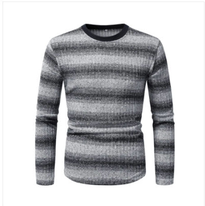 Herren Langarmshirt aus strukturiertem Material mit modischem Streifenmuster Drune