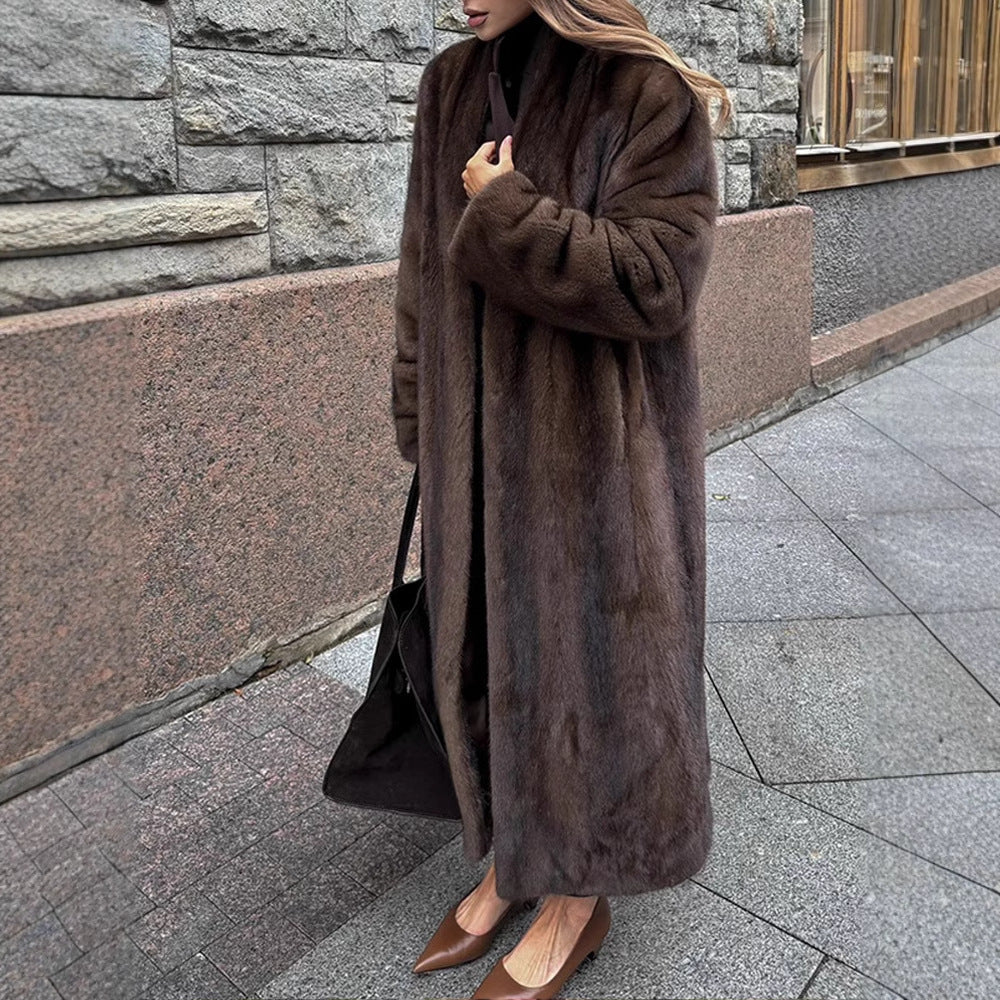 Damen Kunstpelzmantel mit luxuriösem Design und modischem Schnitt Drune