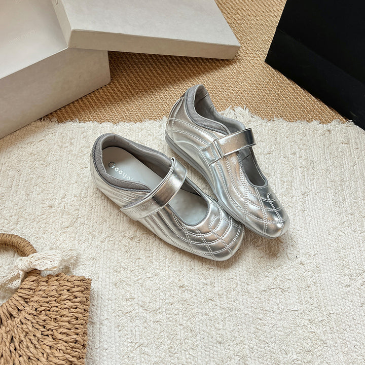Damen Mary Jane Sneakers mit ergonomisch gestalteter Sohle und bequemem Klettverschluss Drune