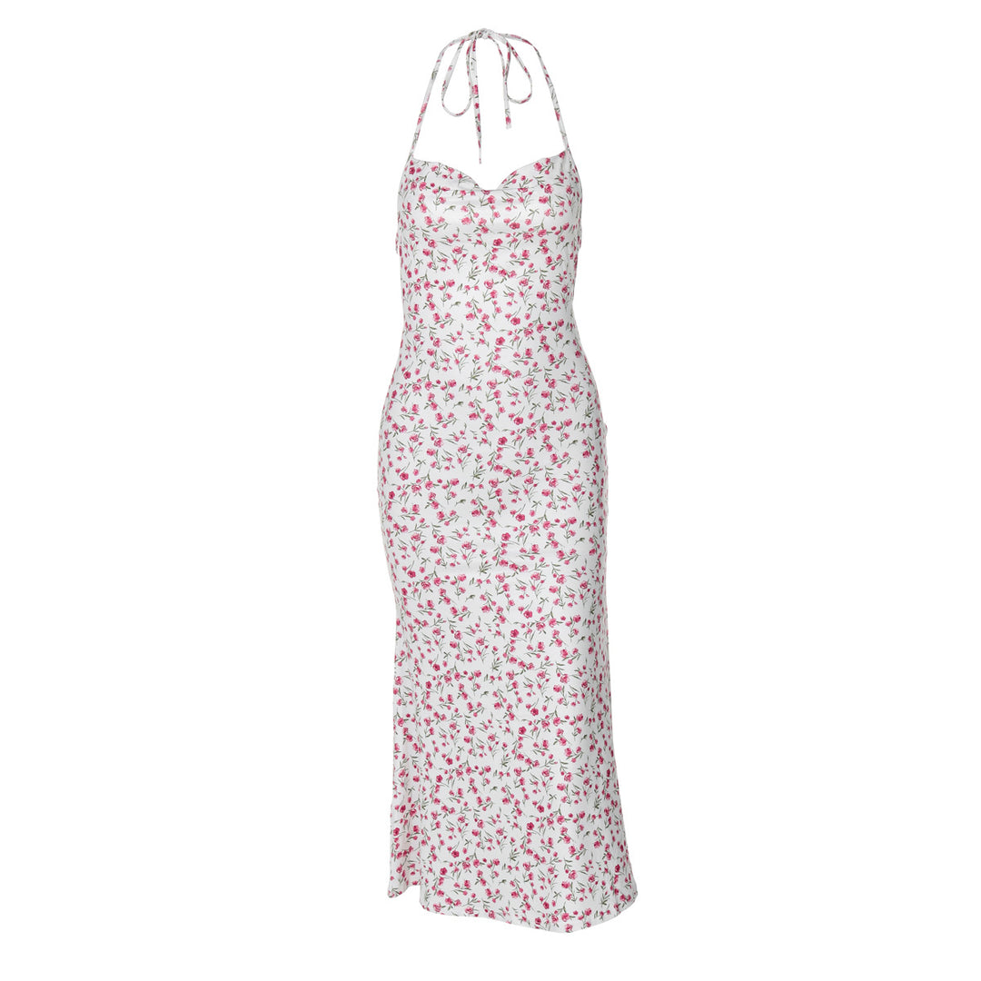 Damen Maxikleid mit eleganter Schnürung und floralem Muster Drune