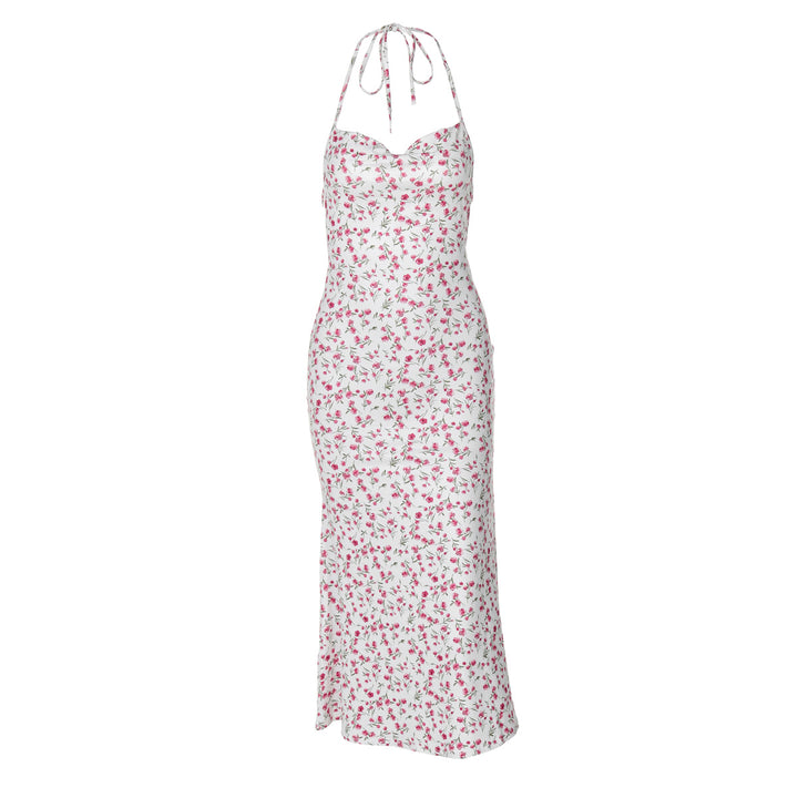 Damen Maxikleid mit eleganter Schnürung und floralem Muster Drune