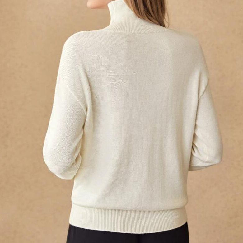 Damen Rollkragenpullover mit floralem Design Drune