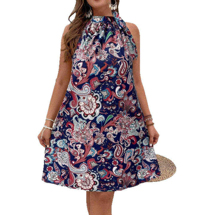 Damen Freizeitkleid im modischen Halterdesign mit floralem Paisley-Muster Drune