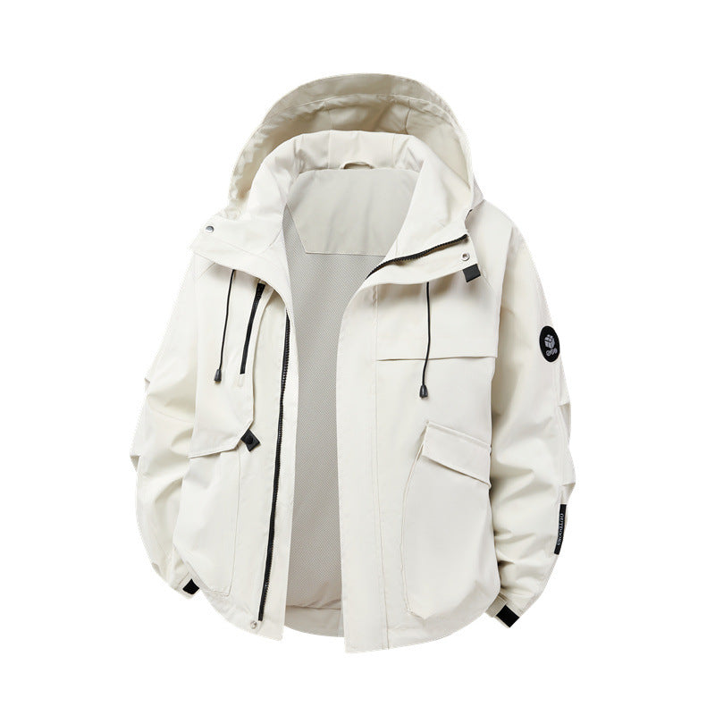 Herren technische Outdoor-Jacke mit wasserdichtem Material und zahlreichen Reißverschlusstaschen Drune