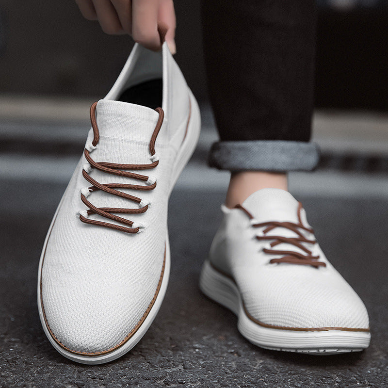Herren nan elastischer Strick-Sneaker im Sockenschnitt mit gepolstertem Komfortfußbett, flexibler Leichtlaufsohle und dekorativer Schnürung Drune