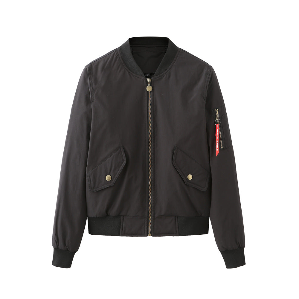 Damen sportliche Bomberjacke mit praktischen Taschen Drune