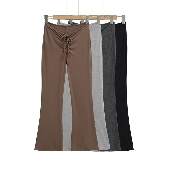 Damen Leggings mit verstellbarem Taillenzug und schickem Flared-Schnitt Drune